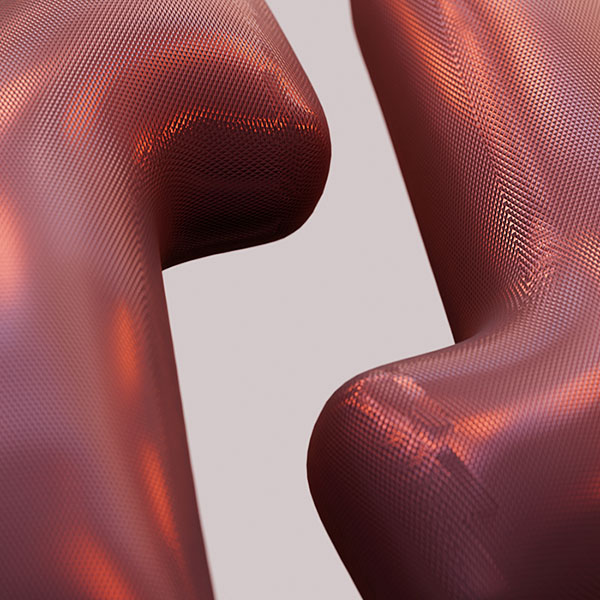 Nahaufnahme texturierter roter Oberflächen.